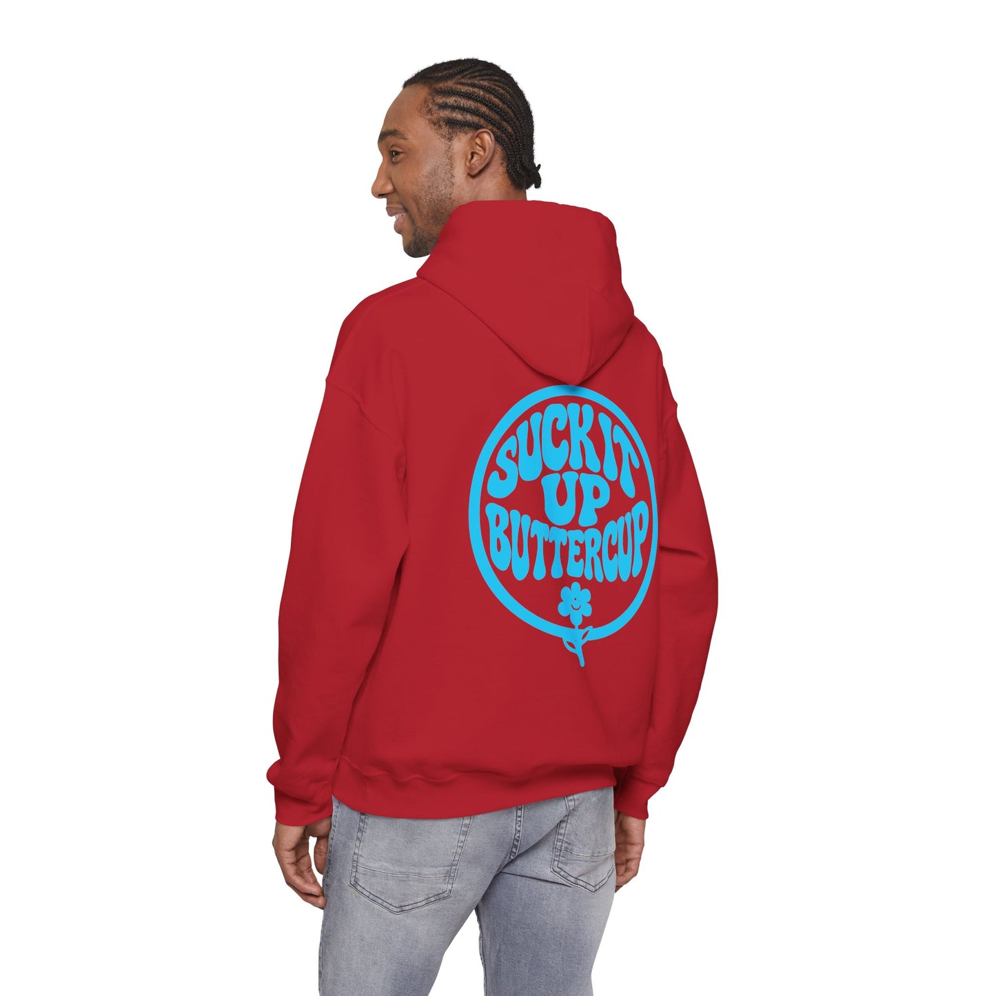 Hoodie - "Suck It Up Buttercup" Retro Floral Graphic Hooded Sweatshirt