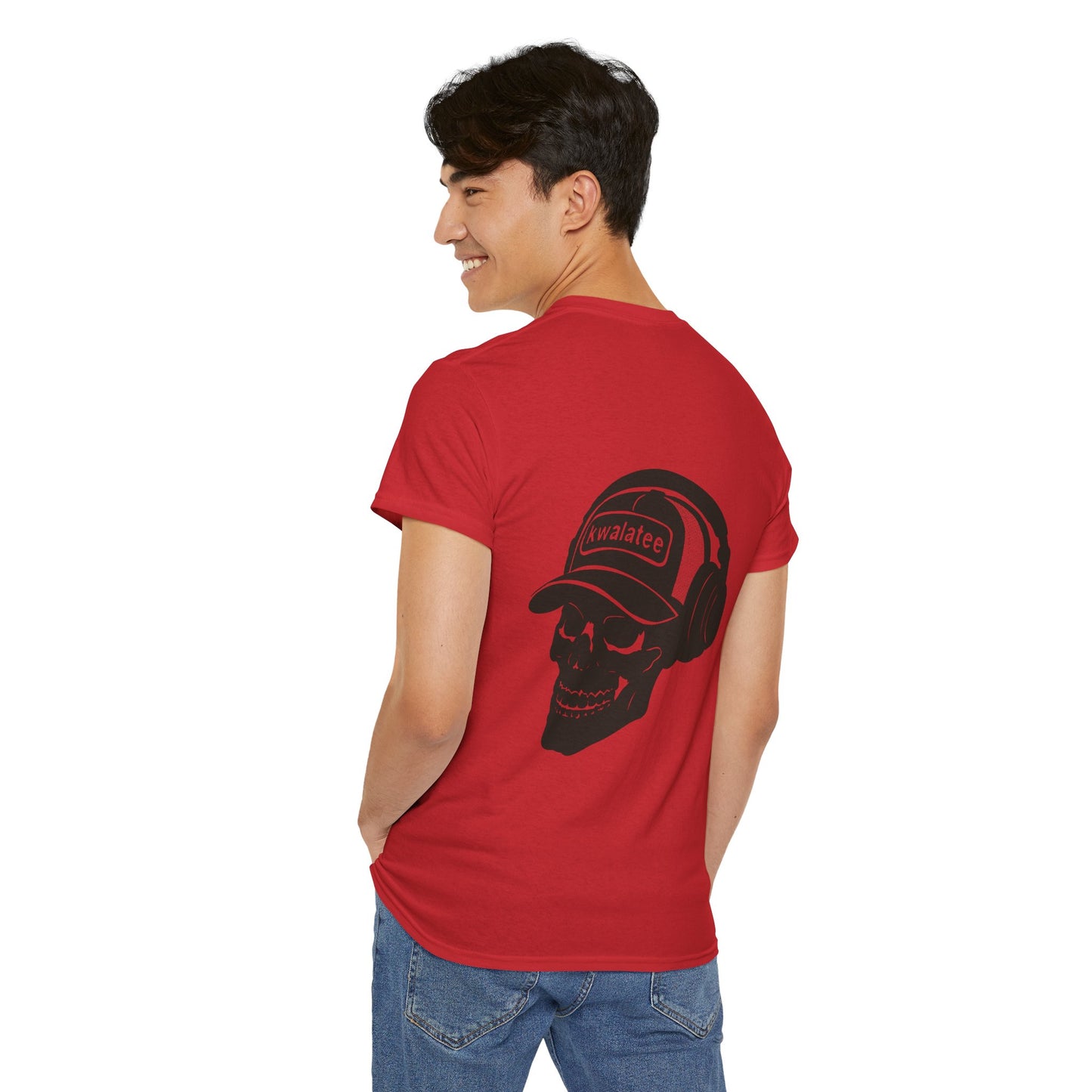 Skull DJ Tee — 'Kwalatee' Music Logo Graphic T-Shirt