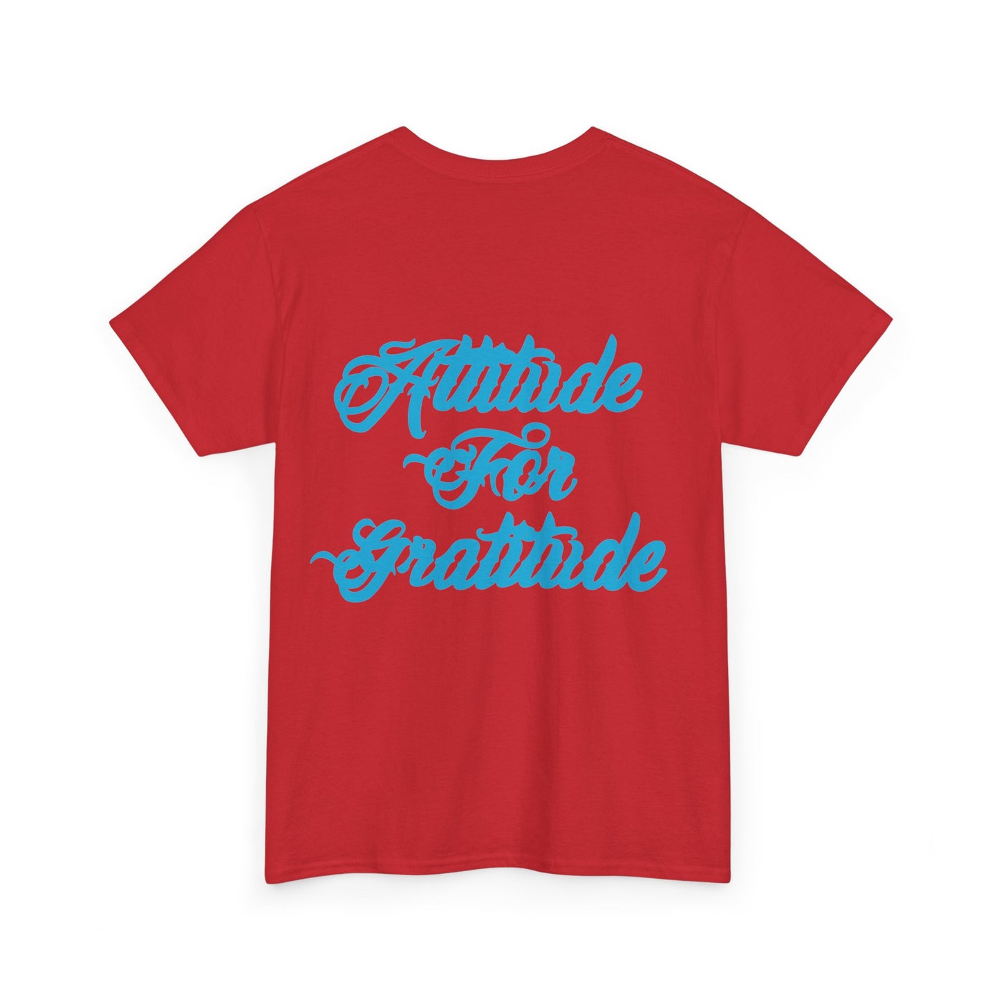 Attitude for Gratitude Tee — Inspirational Script Backprint Cotton T‑Shirt