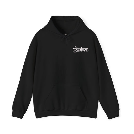 Kiwalee Script Logo Hoodie — Minimal White Pullover for Everyday Wear