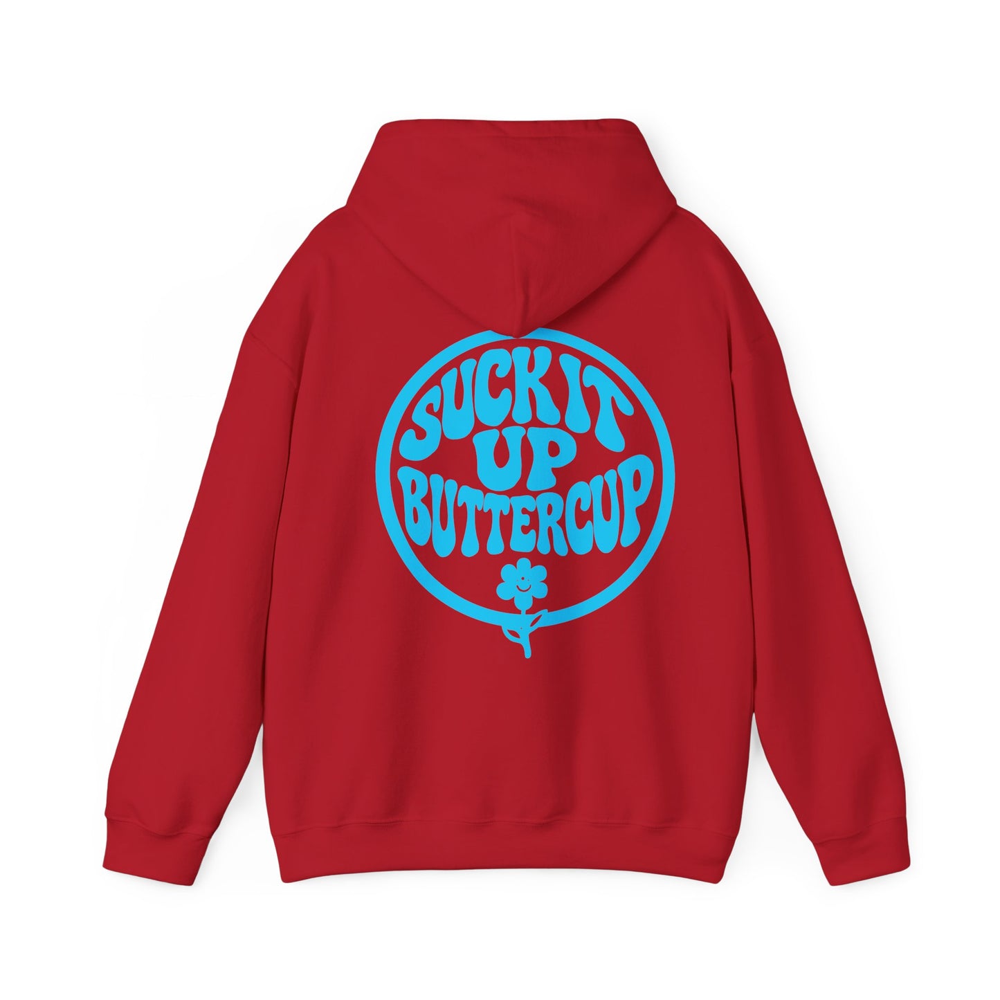Hoodie - "Suck It Up Buttercup" Retro Floral Graphic Hooded Sweatshirt