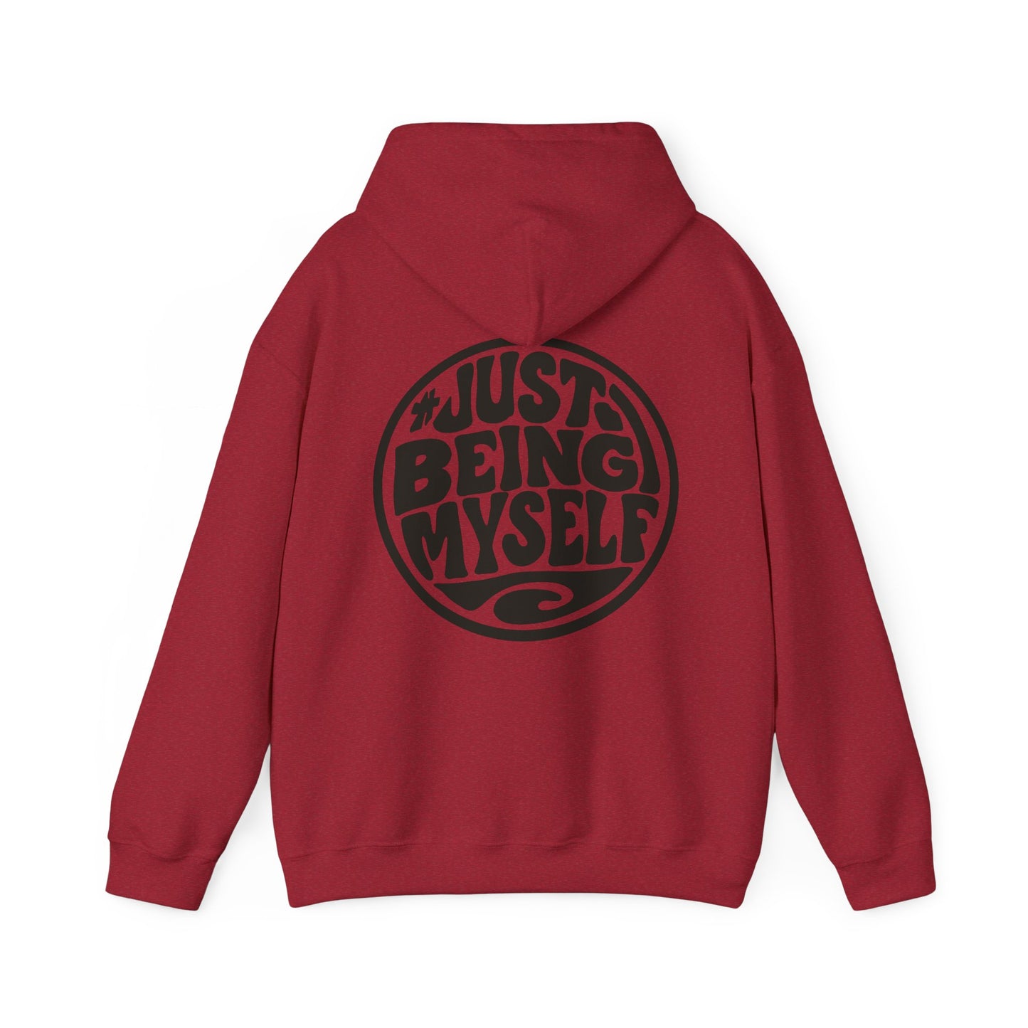 Just Being Myself Hoodie — Retro Script Graphic Pullover