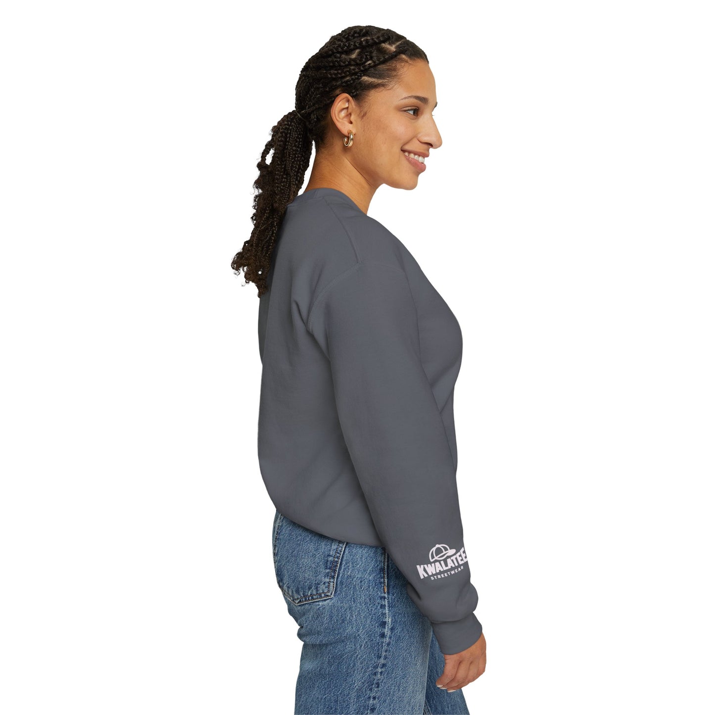 Kwalatee Streetwear Crewneck Sweatshirt — Minimal Logo Black Pullover