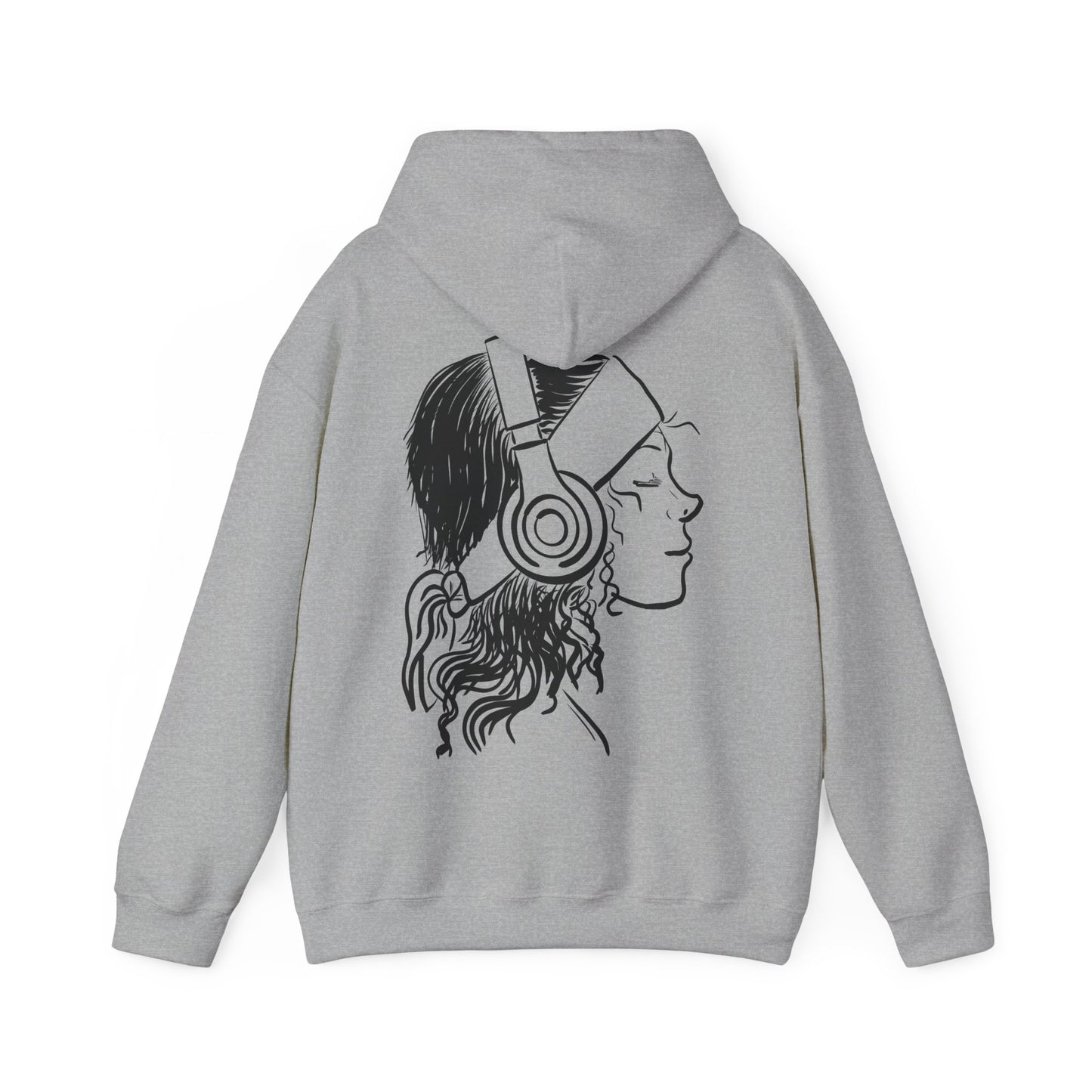 Music Lover Hoodie — 'Kwalatee' Logo & Headphones Girl Graphic