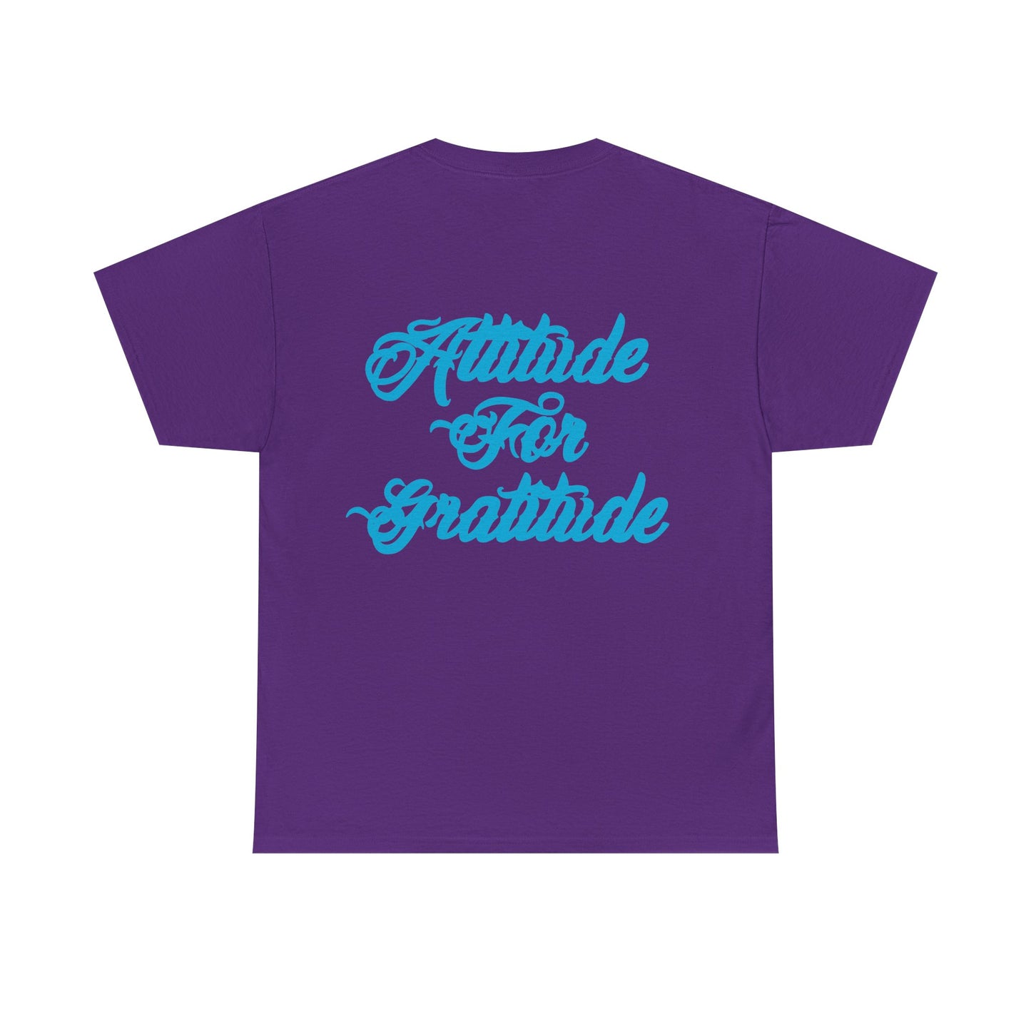 Attitude for Gratitude Tee — Inspirational Script Backprint Cotton T‑Shirt