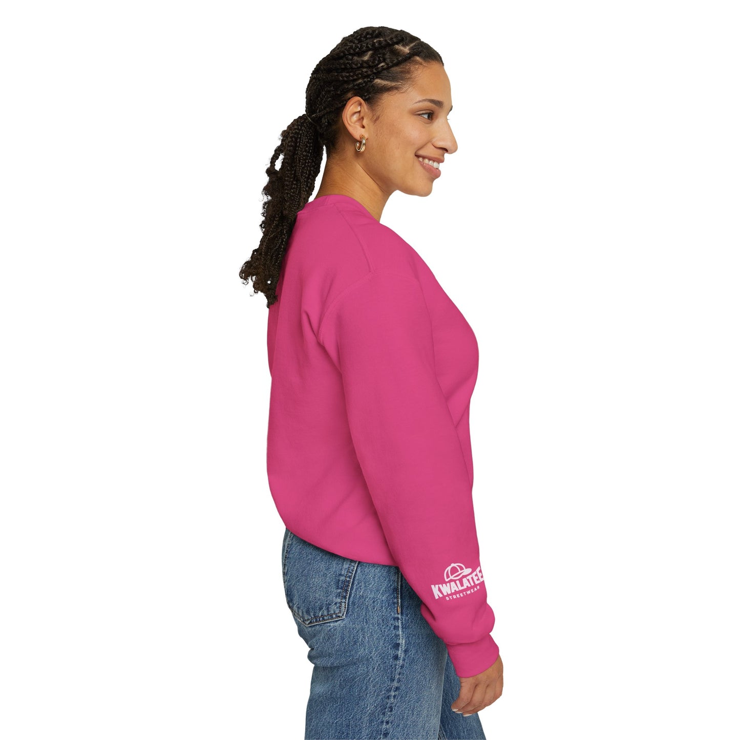 Kwalatee Streetwear Crewneck Sweatshirt — Minimal Logo Black Pullover