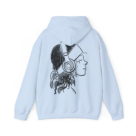 Music Lover Hoodie — 'Kwalatee' Logo & Headphones Girl Graphic
