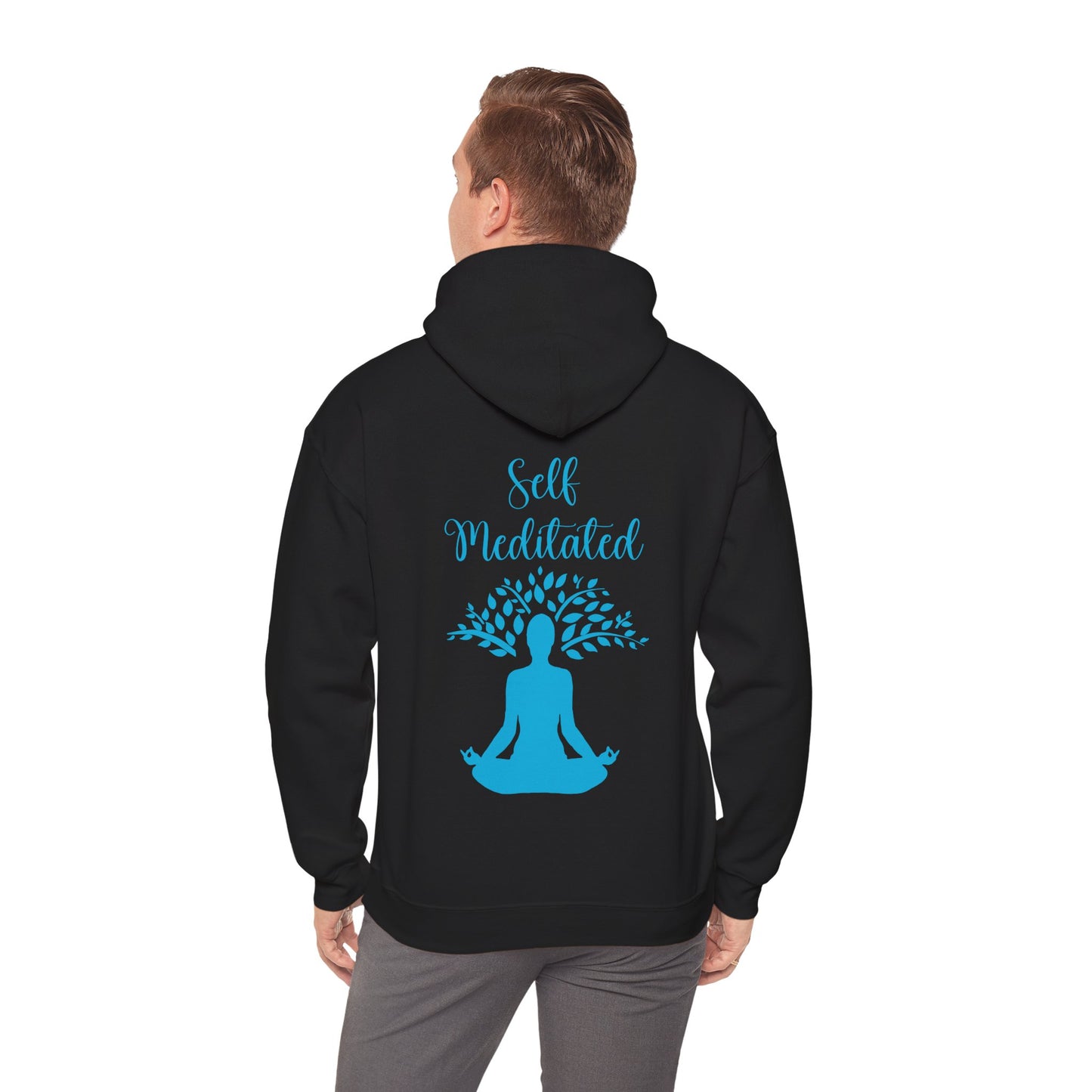Meditation Hoodie — "Self Meditated" Sweatshirt with Tree Pose Graphic