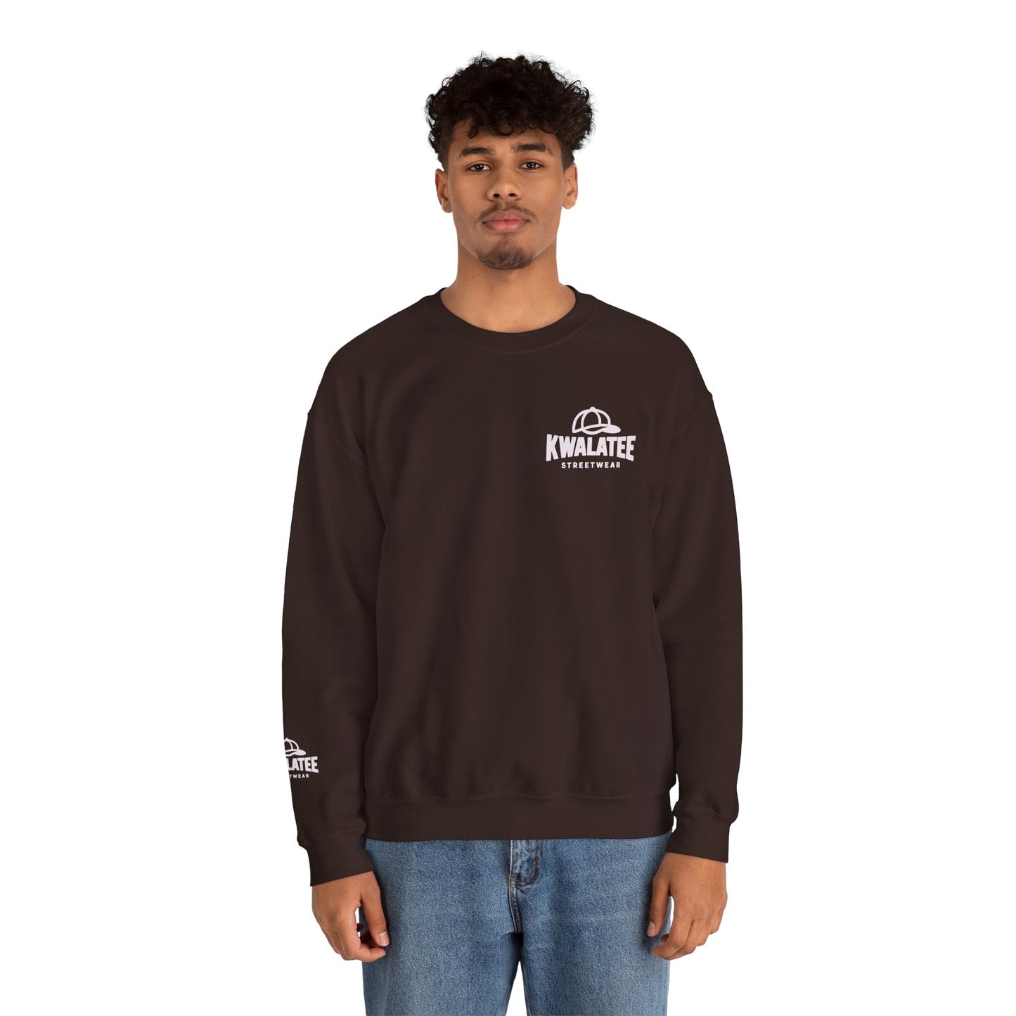 Kwalatee Streetwear Crewneck Sweatshirt — Minimal Logo Black Pullover