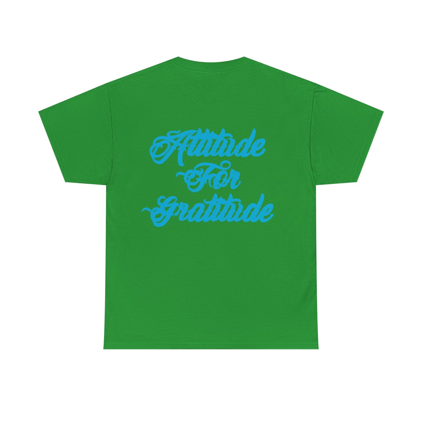 Attitude for Gratitude Tee — Inspirational Script Backprint Cotton T‑Shirt