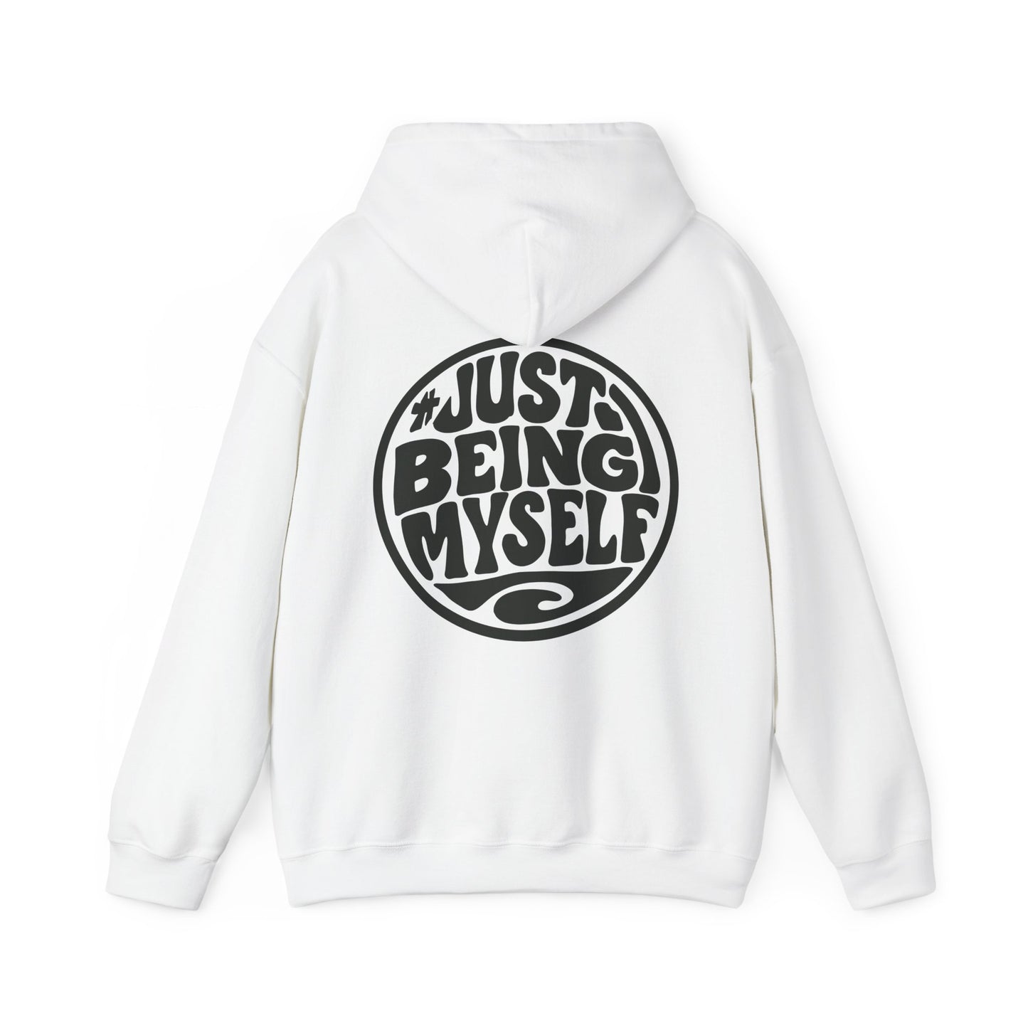 Just Being Myself Hoodie — Retro Script Graphic Pullover