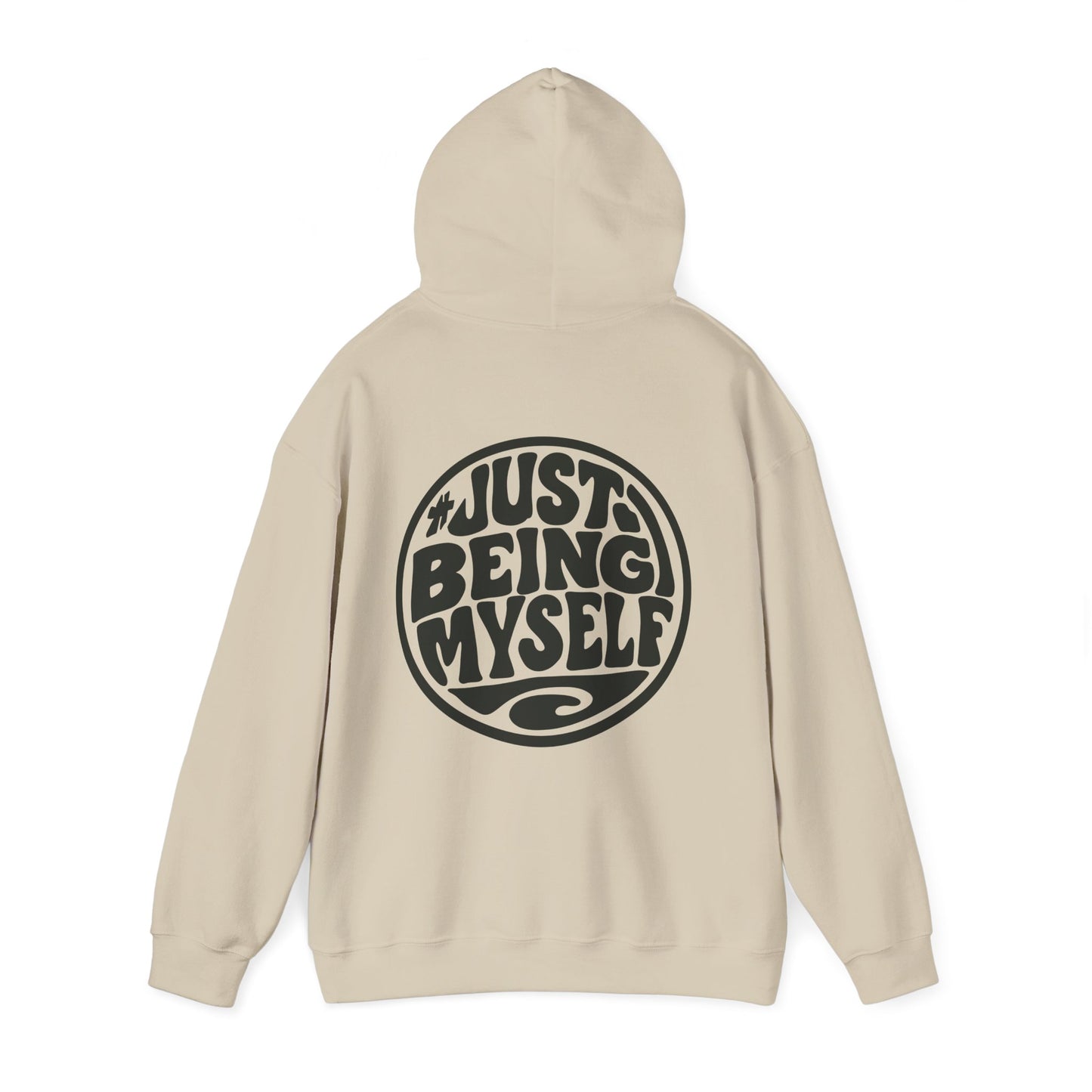 Just Being Myself Hoodie — Retro Script Graphic Pullover