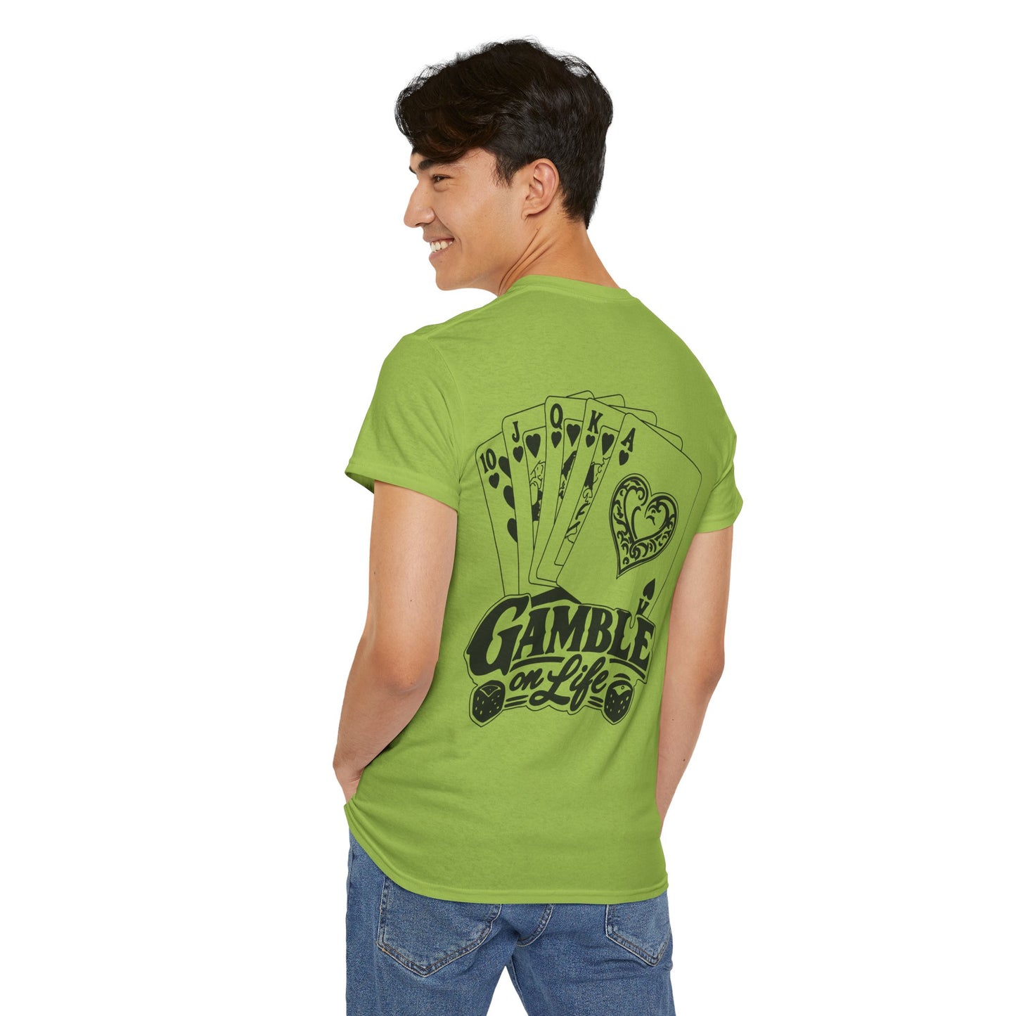 T-Shirt — "Gamble on Life" Poker Cards Graphic Tee