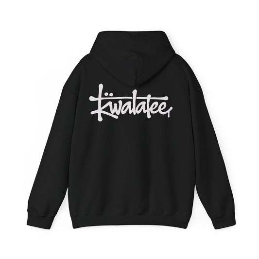 Kiwalee Script Logo Hoodie — Minimal White Pullover for Everyday Wear