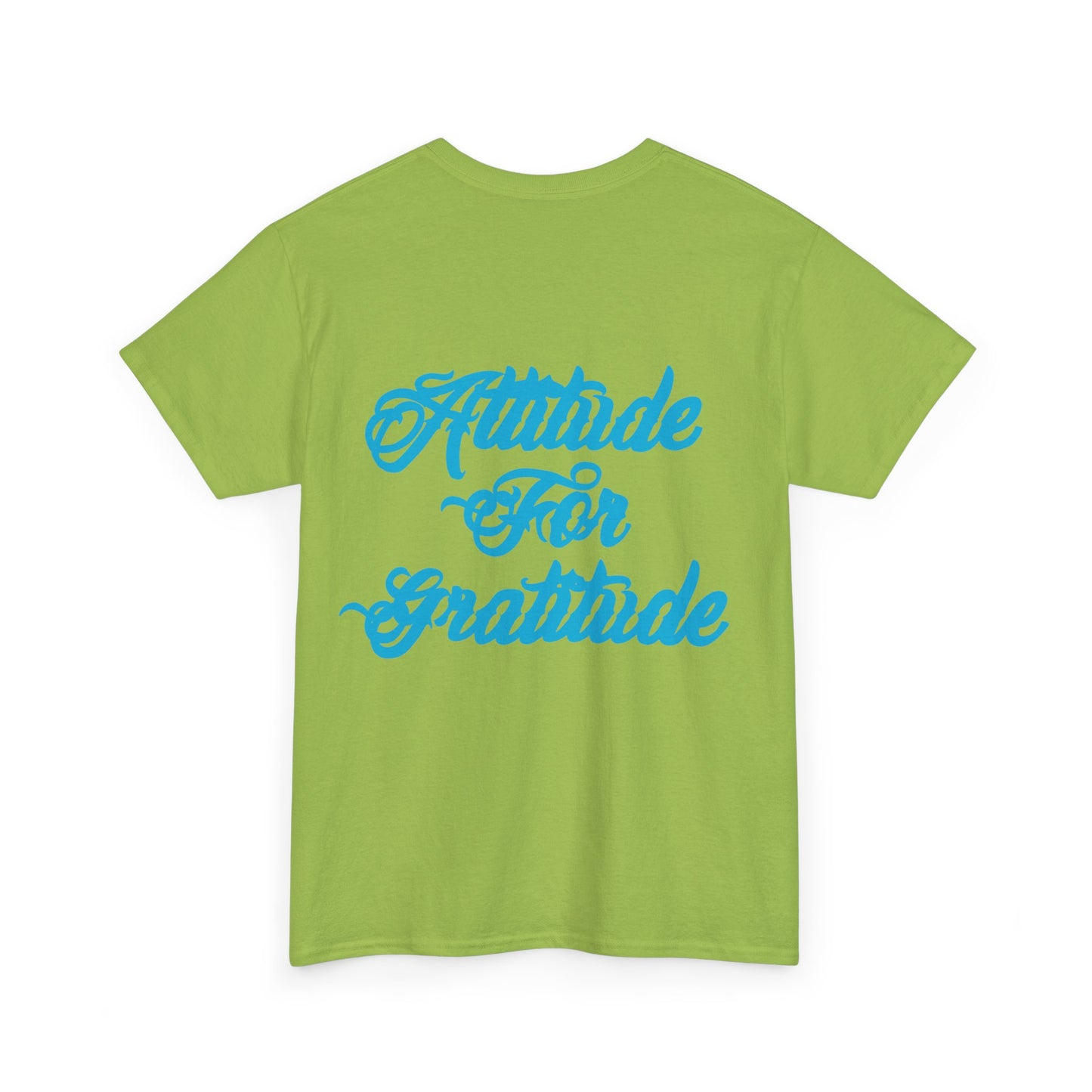 Attitude for Gratitude Tee — Inspirational Script Backprint Cotton T‑Shirt