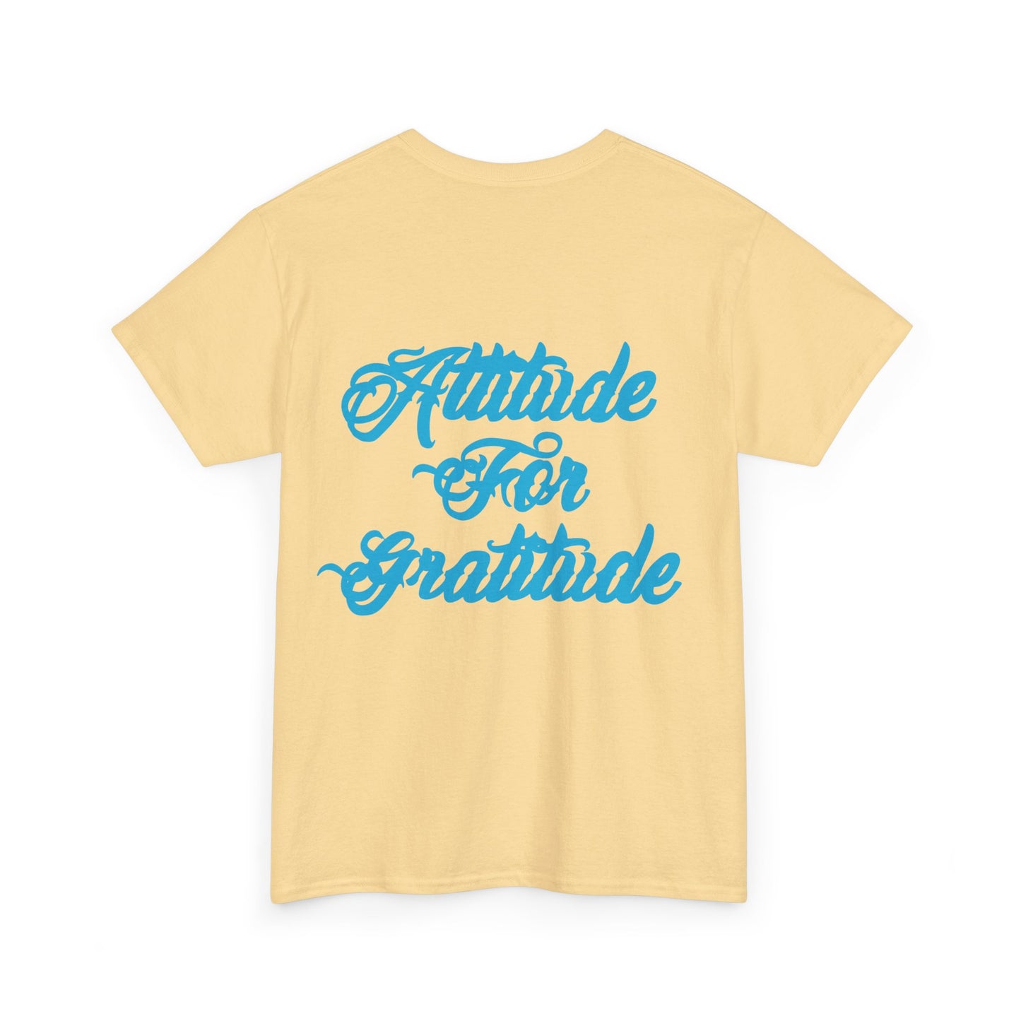 Attitude for Gratitude Tee — Inspirational Script Backprint Cotton T‑Shirt