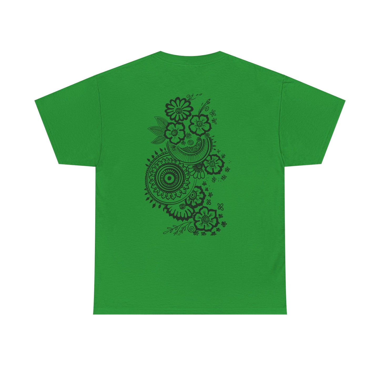 T-Shirt — Kwalatee Floral Mandala Graphic Tee (Front Logo, Back Floral Design)