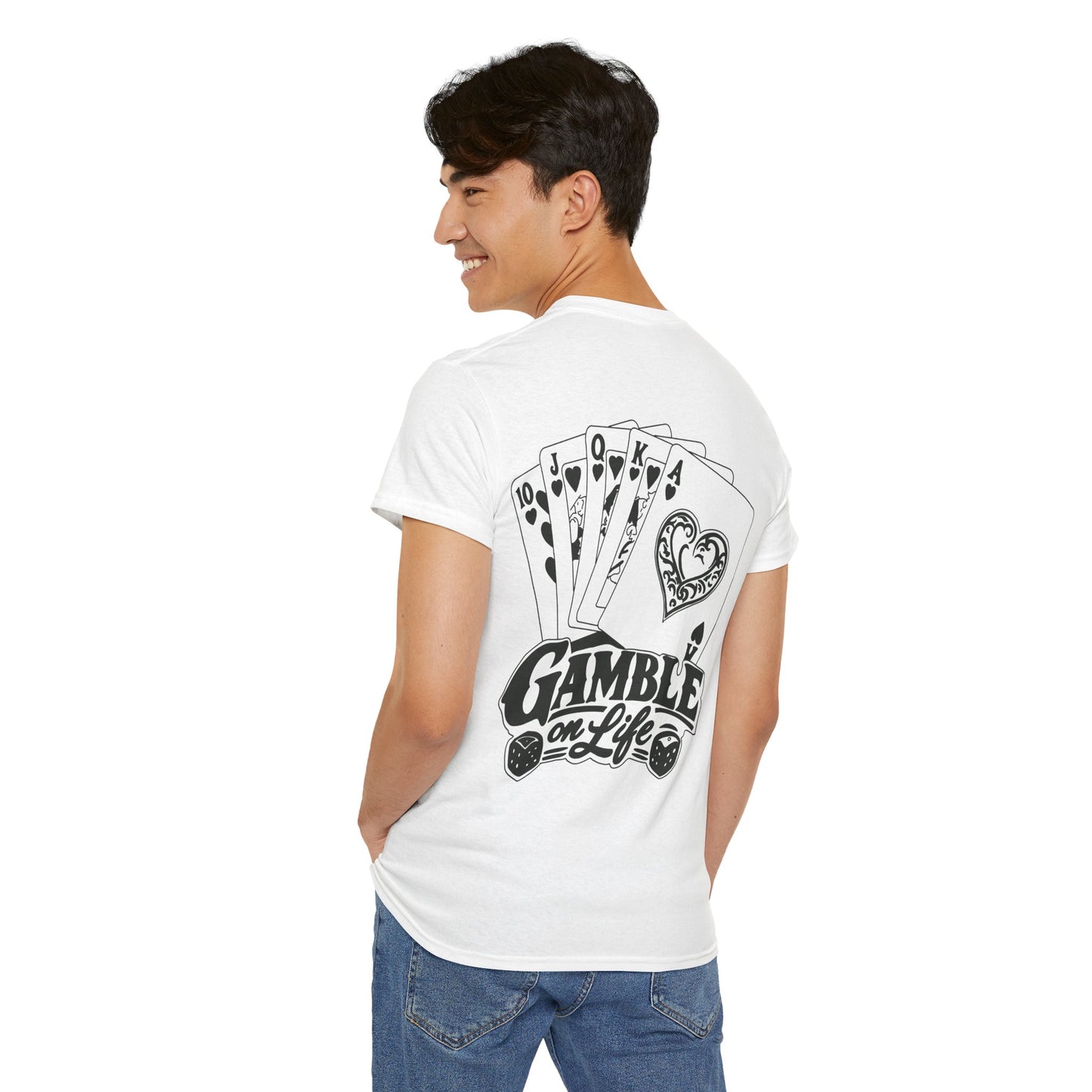 T-Shirt — "Gamble on Life" Poker Cards Graphic Tee
