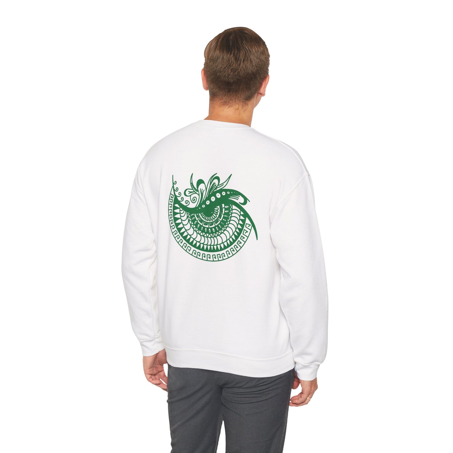 Crewneck — Green Mandala Eye Graphic with “KWALATEE” Logo