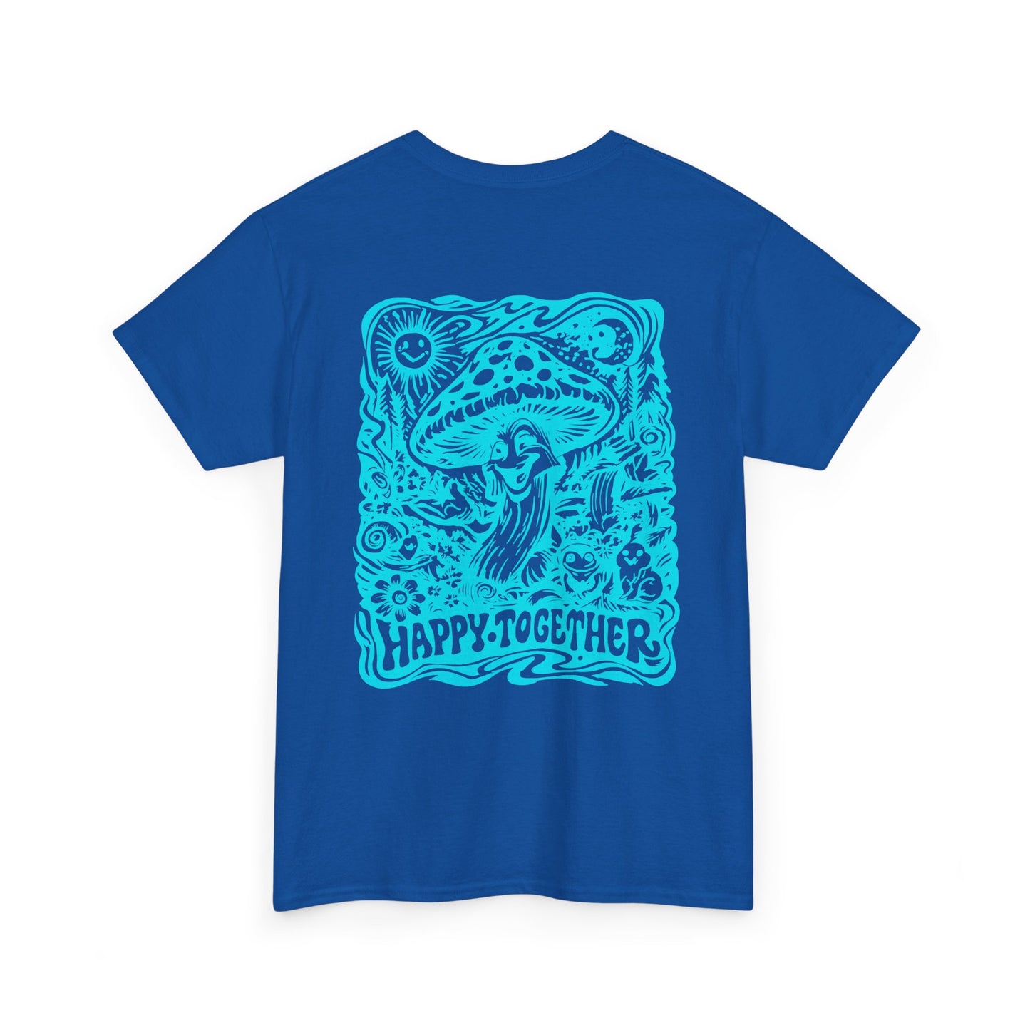 Happy Together Mushroom Graphic Tee — Retro Psychedelic Nature T‑Shirt