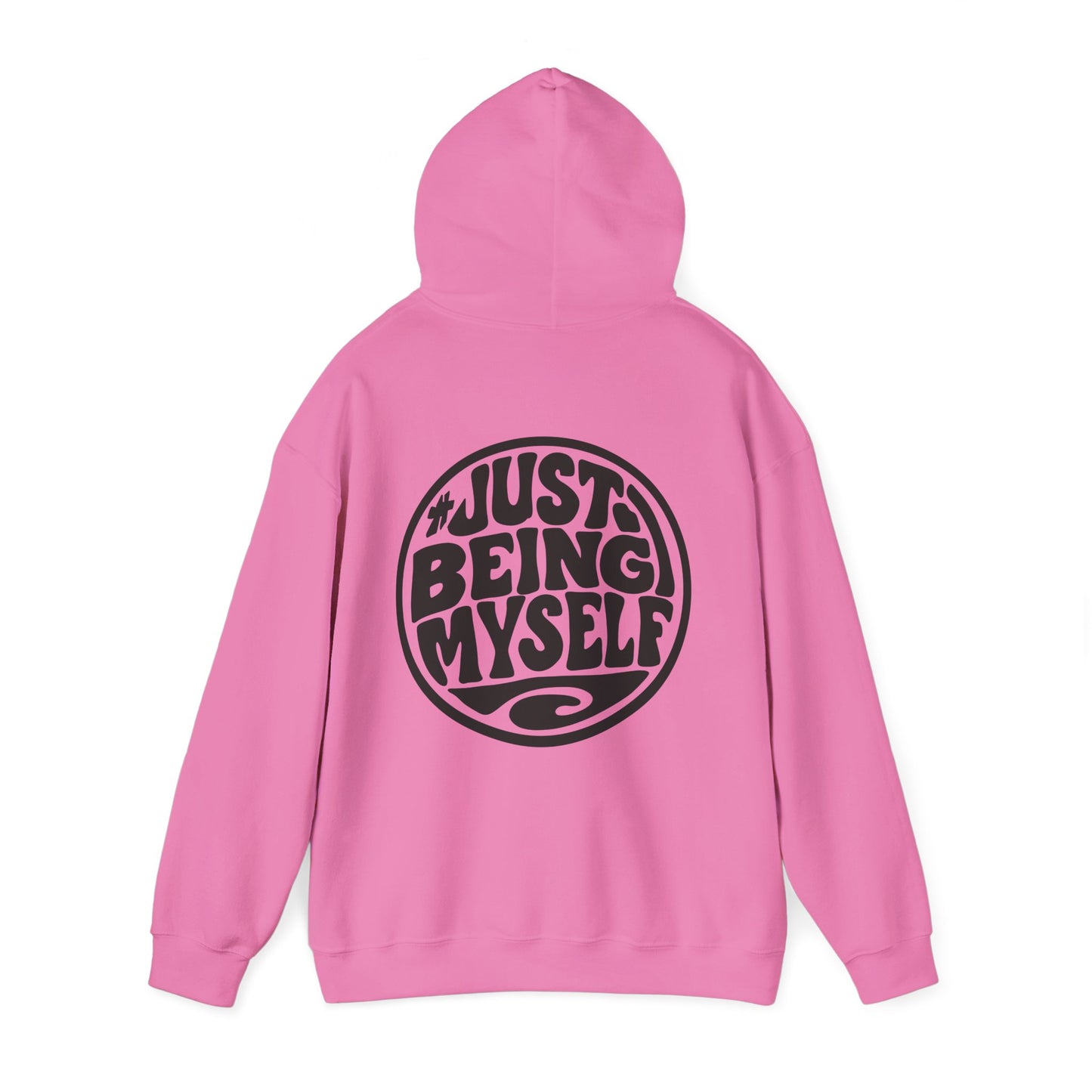 Just Being Myself Hoodie — Retro Script Graphic Pullover