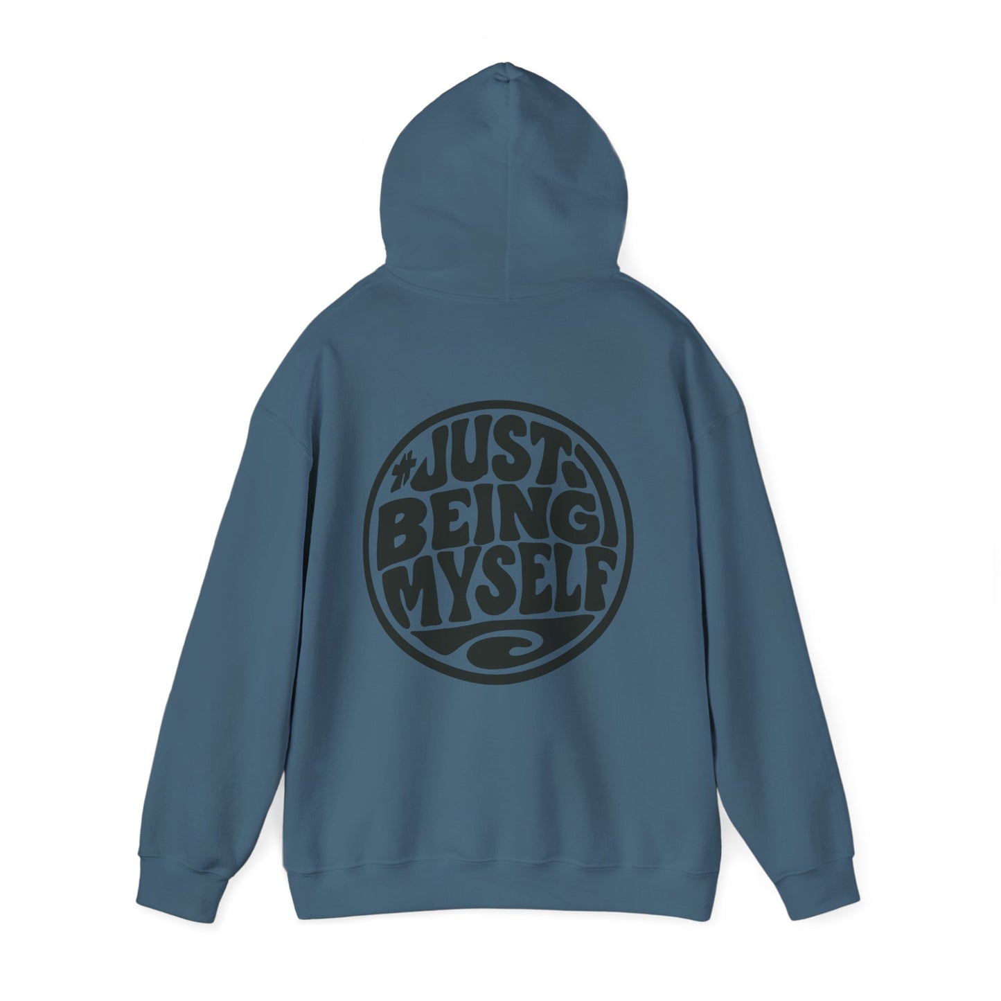 Just Being Myself Hoodie — Retro Script Graphic Pullover