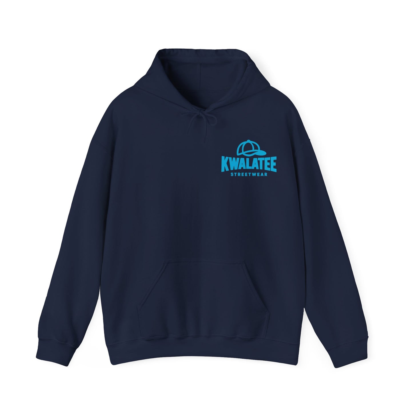 Happy In My Delusion Hoodie — Retro Blue Graphic Pullover