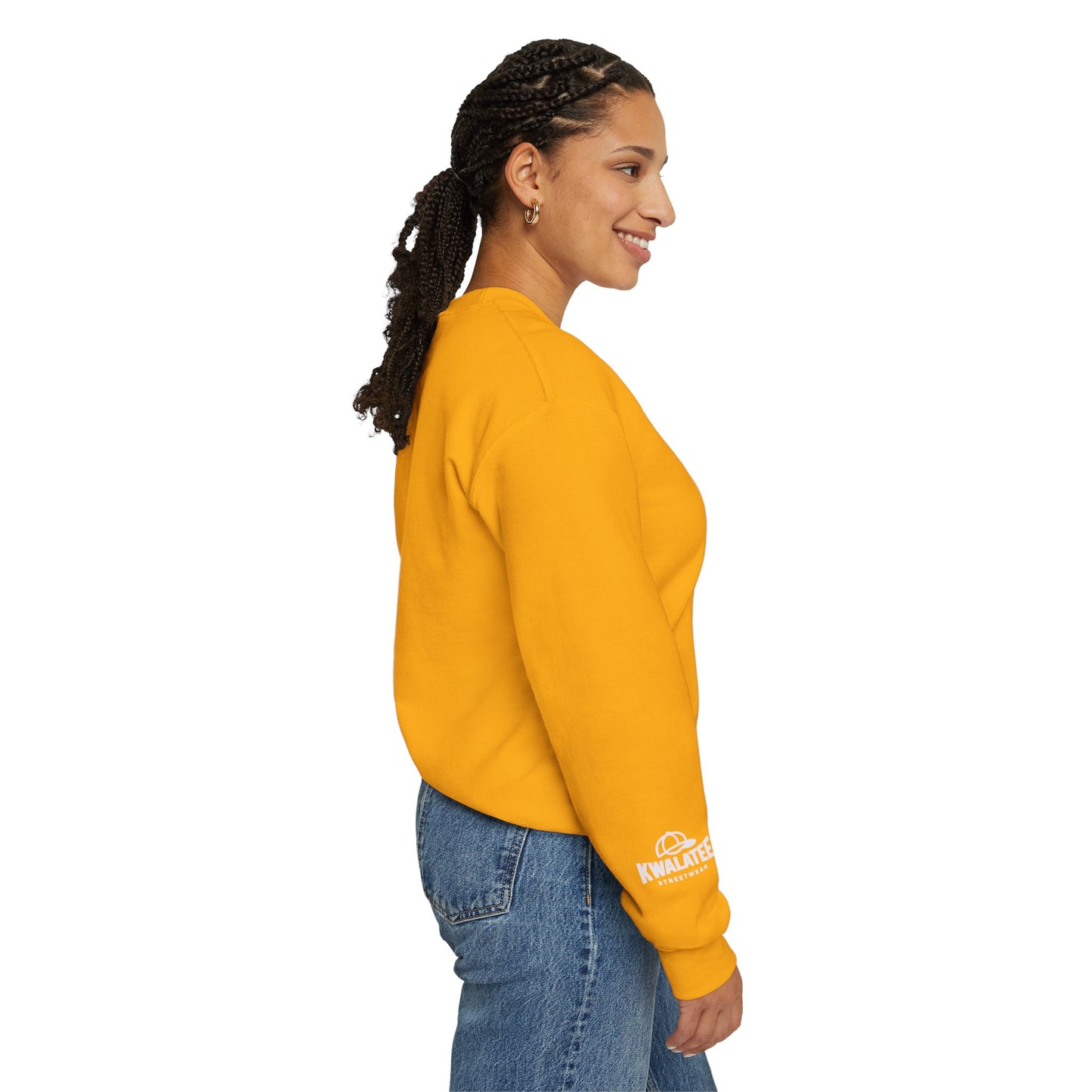 Kwalatee Streetwear Crewneck Sweatshirt — Minimal Logo Black Pullover