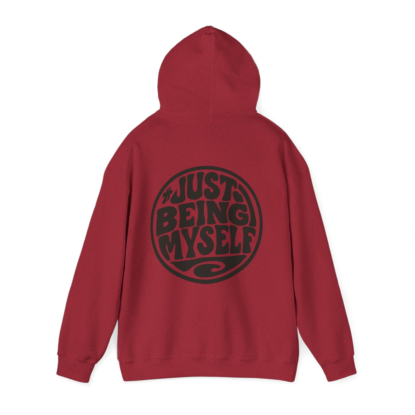 Just Being Myself Hoodie — Retro Script Graphic Pullover