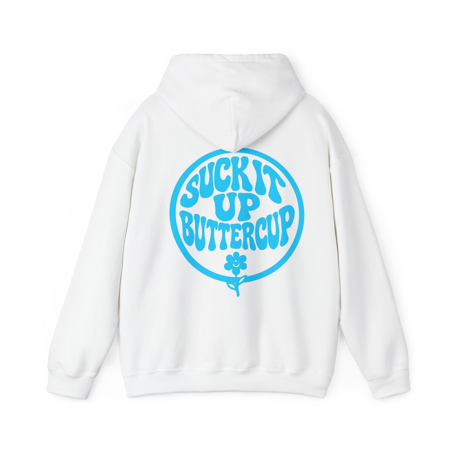 Hoodie - "Suck It Up Buttercup" Retro Floral Graphic Hooded Sweatshirt