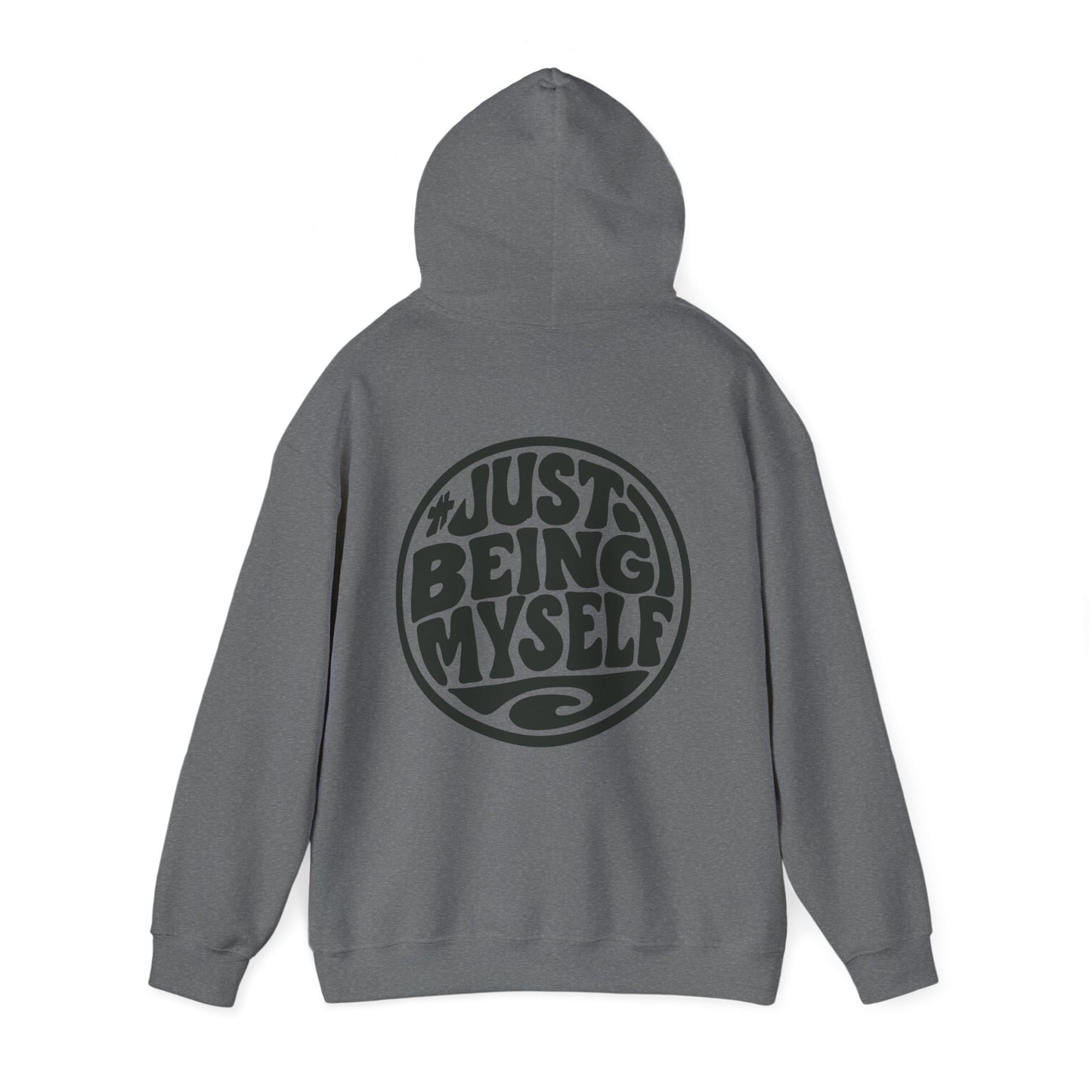 Just Being Myself Hoodie — Retro Script Graphic Pullover