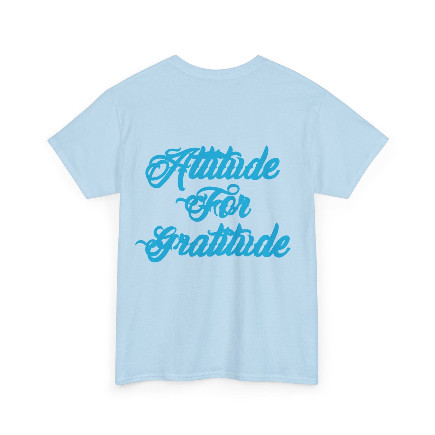 Attitude for Gratitude Tee — Inspirational Script Backprint Cotton T‑Shirt