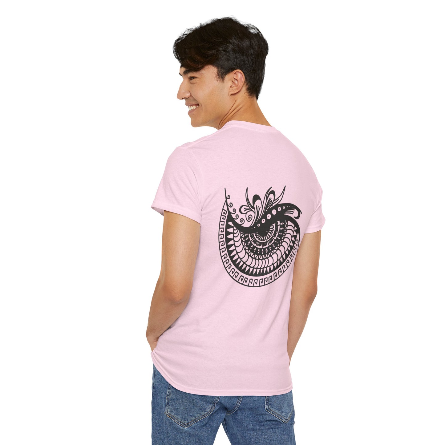 Mandala eye Graphic Tee — Kwalatee® Chest Logo & Ornamental Back Print