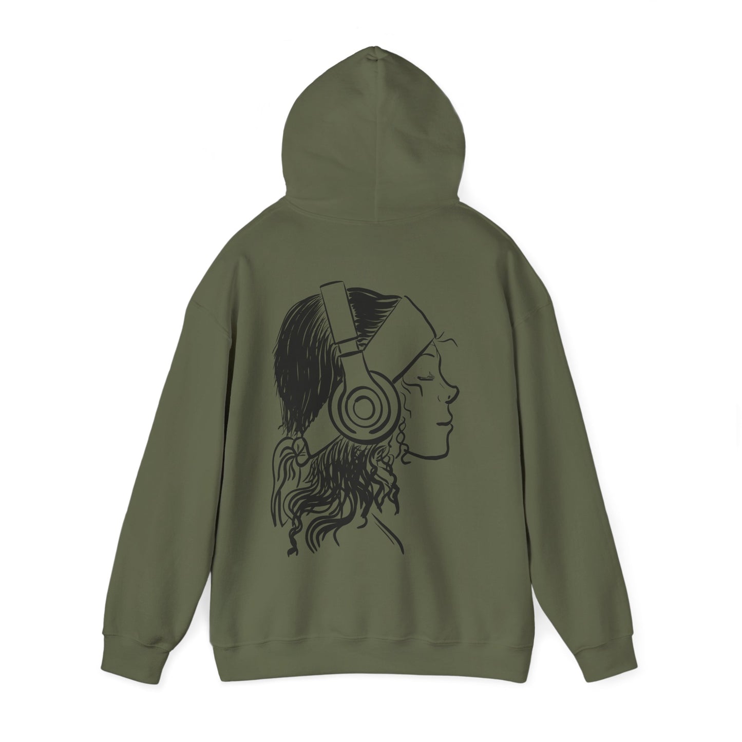 Music Lover Hoodie — 'Kwalatee' Logo & Headphones Girl Graphic