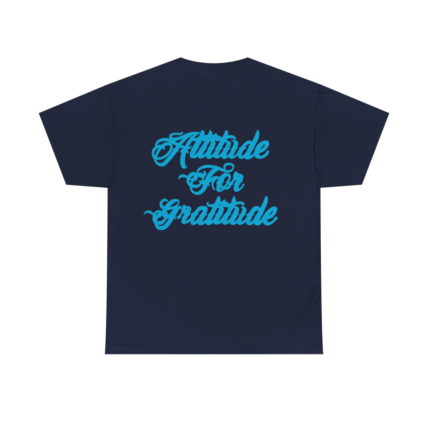 Attitude for Gratitude Tee — Inspirational Script Backprint Cotton T‑Shirt