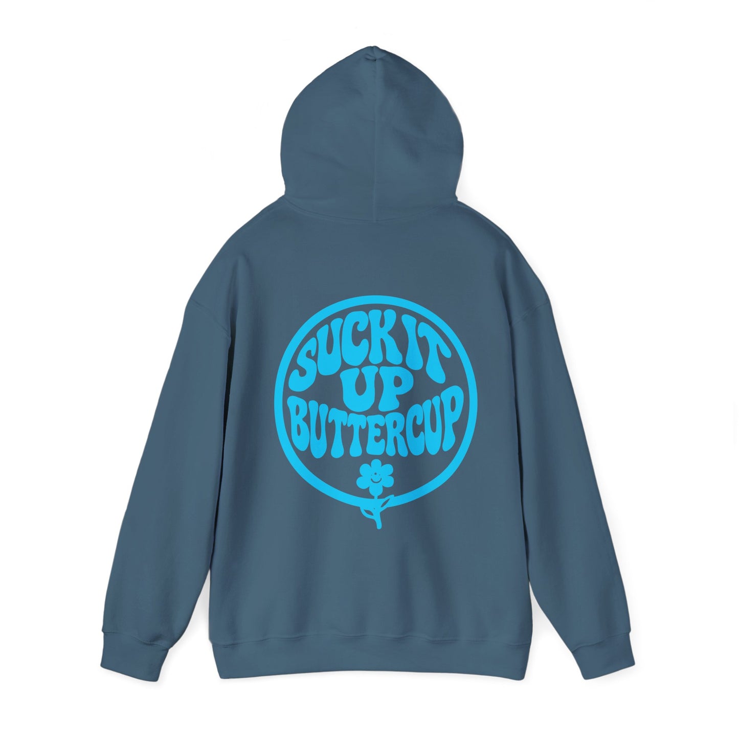 Hoodie - "Suck It Up Buttercup" Retro Floral Graphic Hooded Sweatshirt