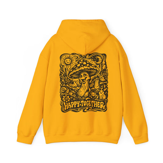 Mushroom 'Happy Together' Hoodie — Psychedelic Forest Graphic Pullover
