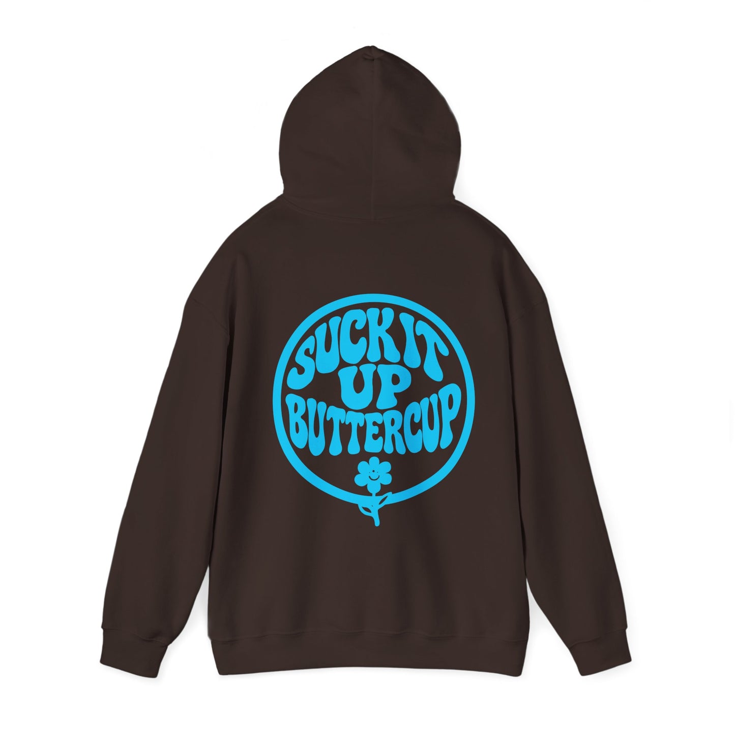 Hoodie - "Suck It Up Buttercup" Retro Floral Graphic Hooded Sweatshirt