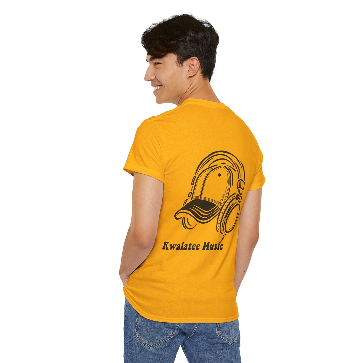 Music Logo T‑Shirt — "Kwalatee Music" Graphic Tee (Cap & Headphones)
