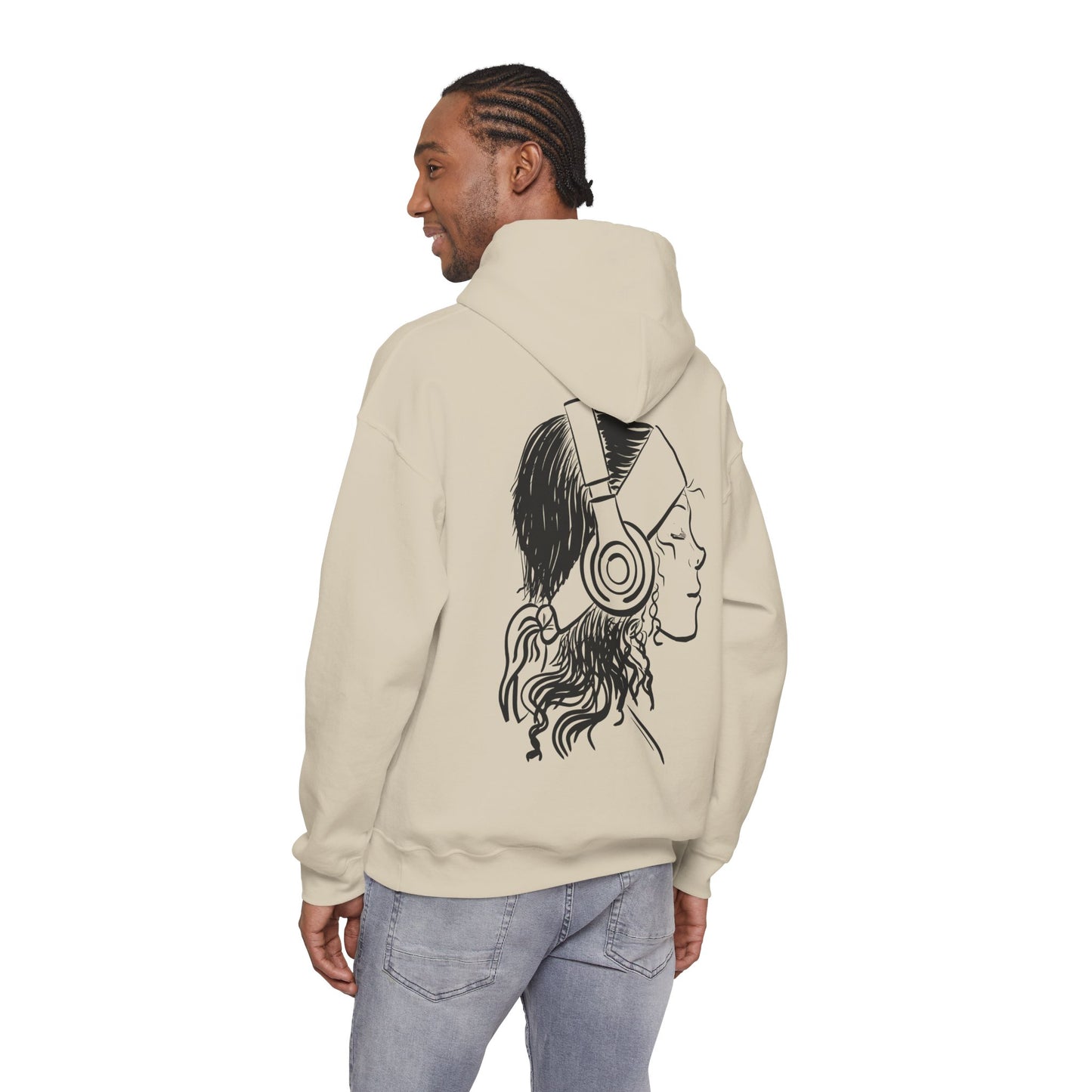 Music Lover Hoodie — 'Kwalatee' Logo & Headphones Girl Graphic