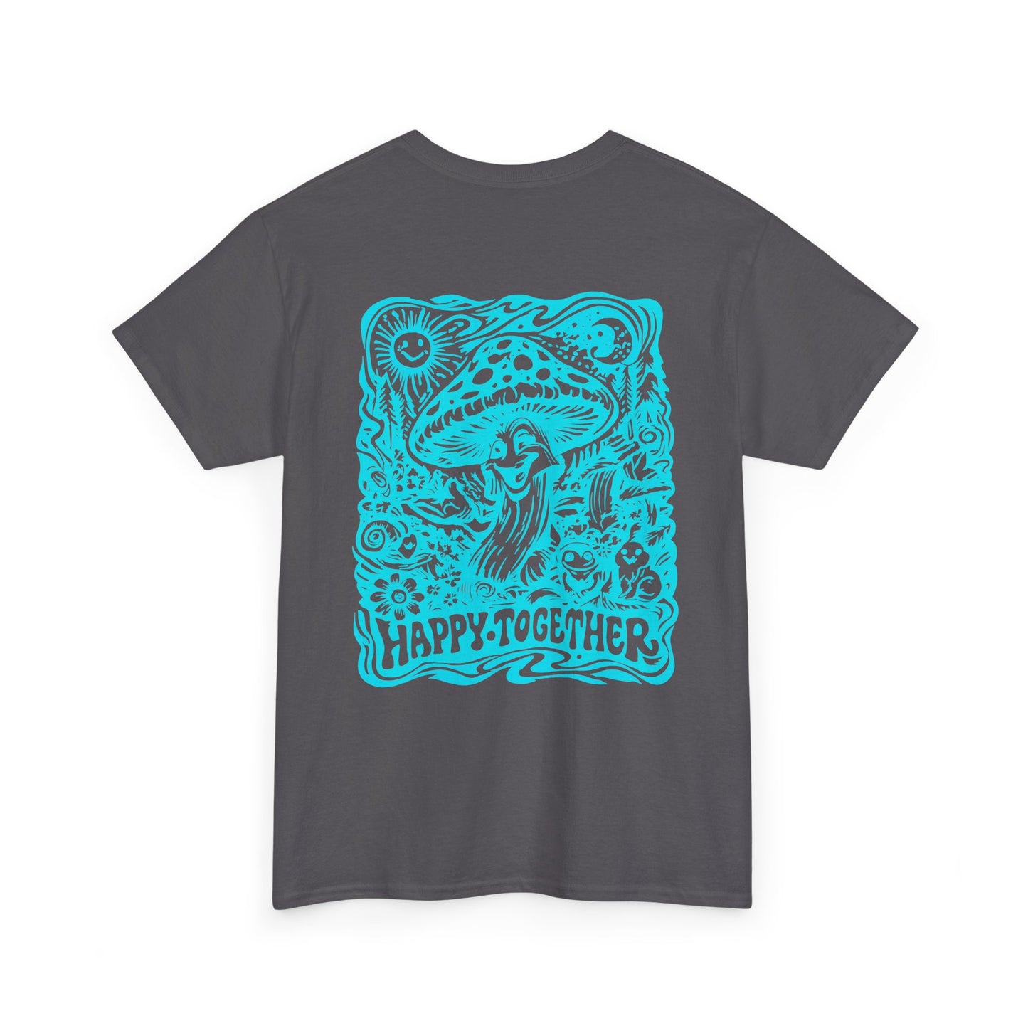 Happy Together Mushroom Graphic Tee — Retro Psychedelic Nature T‑Shirt