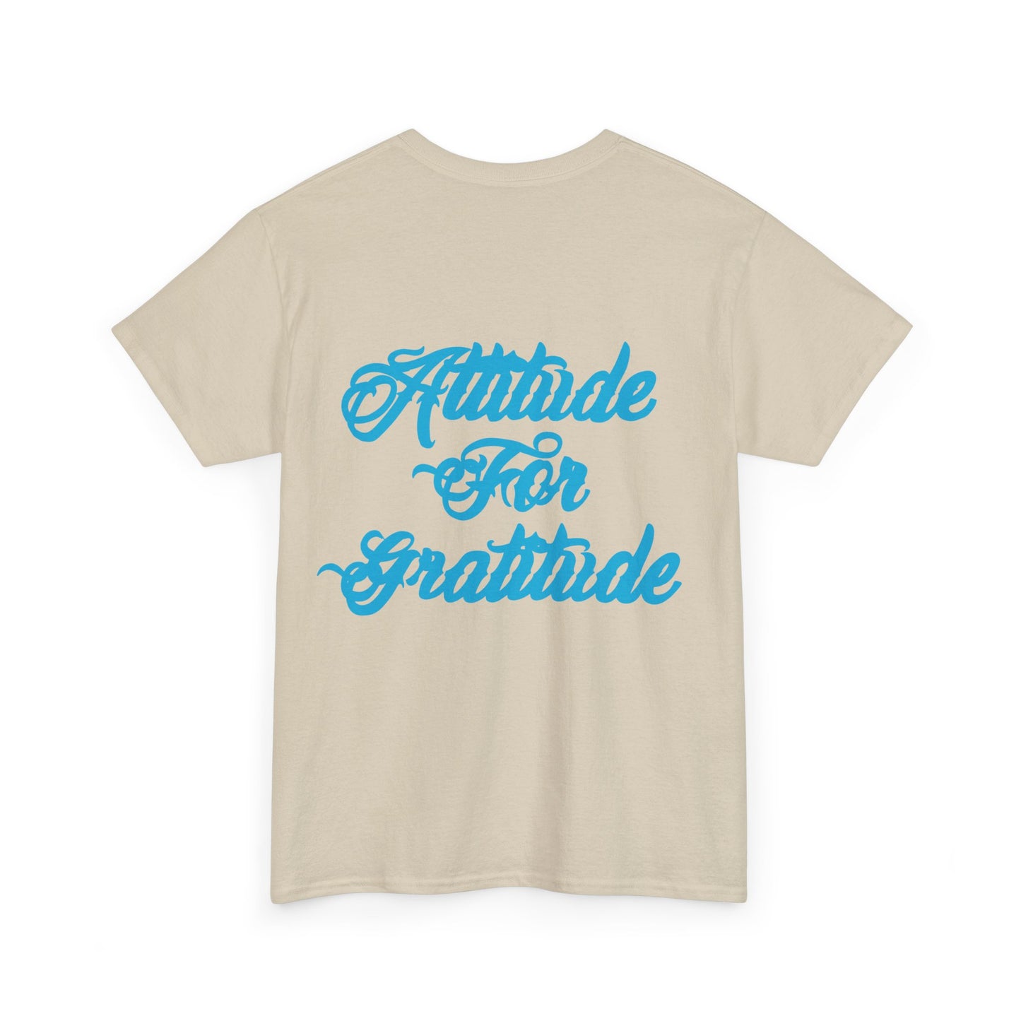 Attitude for Gratitude Tee — Inspirational Script Backprint Cotton T‑Shirt