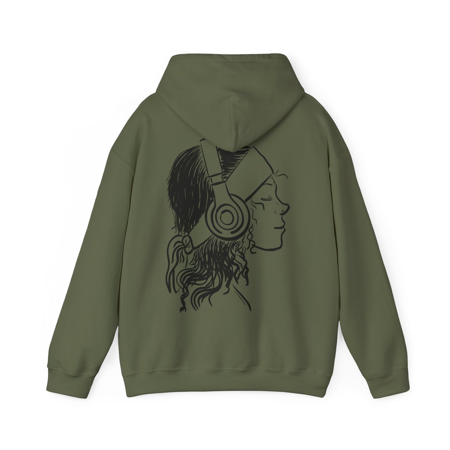 Music Lover Hoodie — 'Kwalatee' Logo & Headphones Girl Graphic