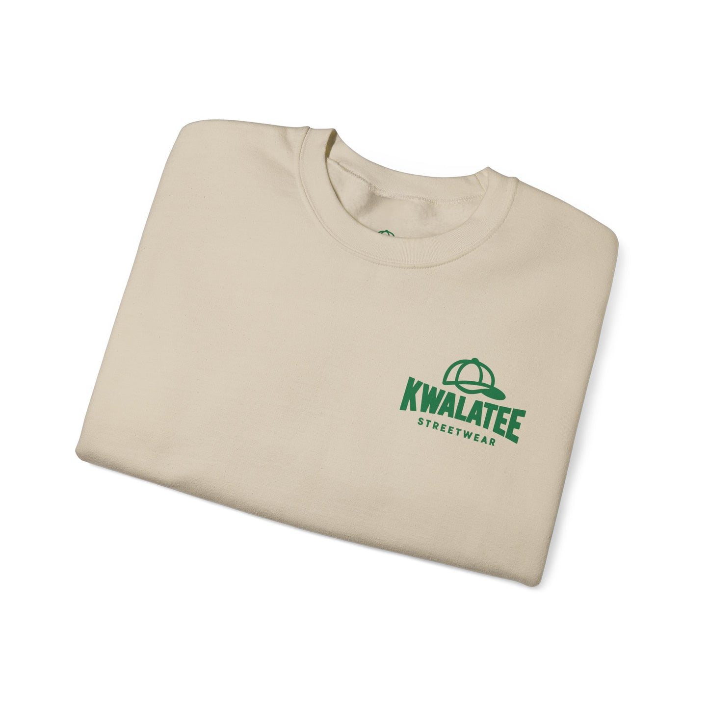 Crewneck — Green Mandala Eye Graphic with “KWALATEE” Logo