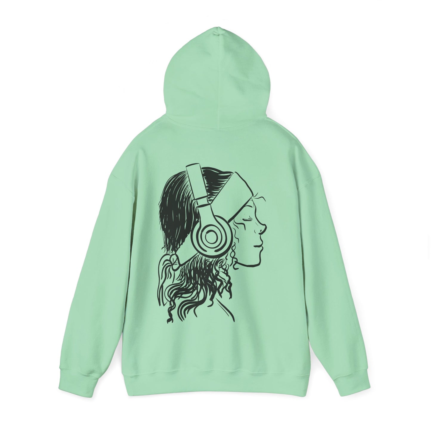 Music Lover Hoodie — 'Kwalatee' Logo & Headphones Girl Graphic