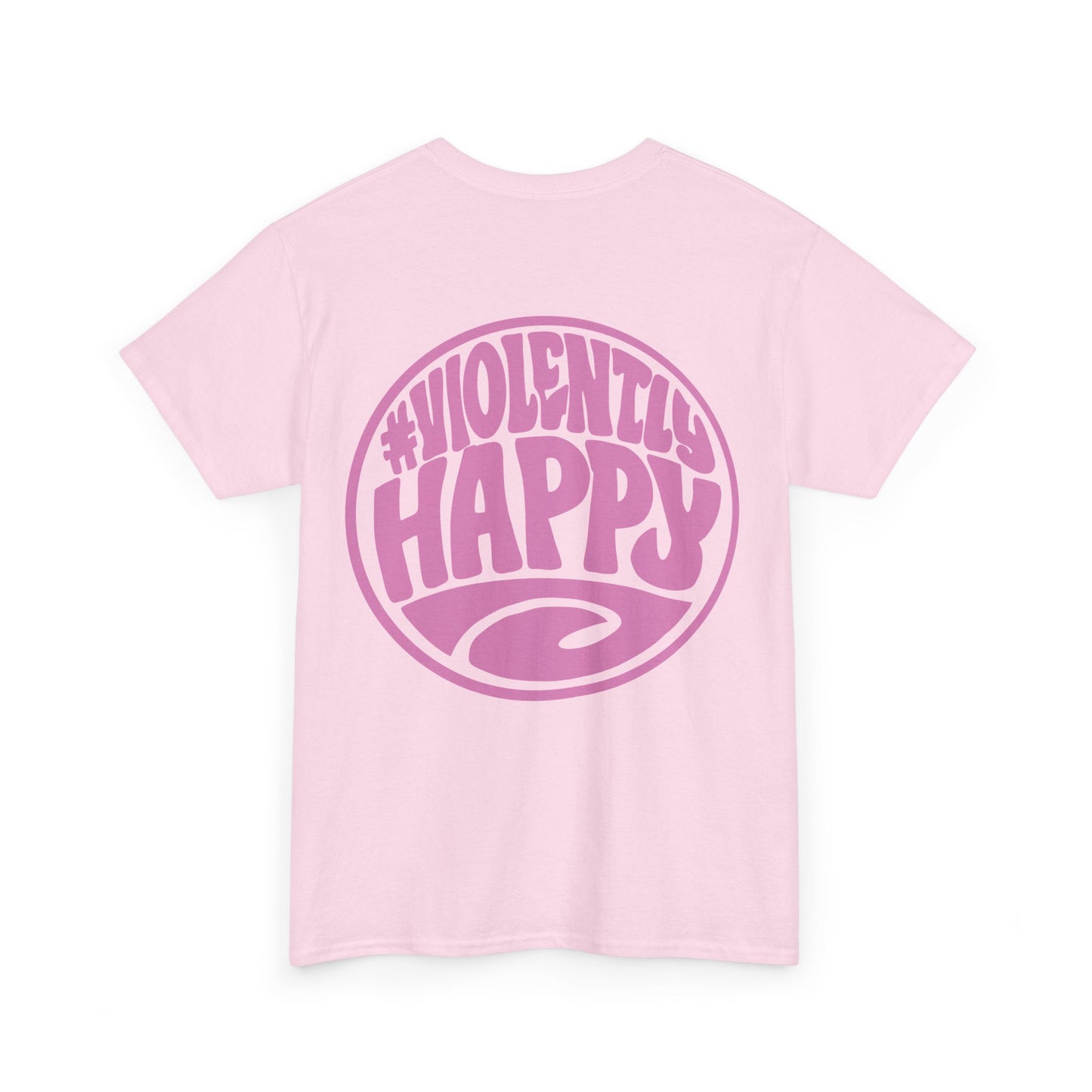Violently Happy Graphic Tee — Retro Pink Logo T‑Shirt