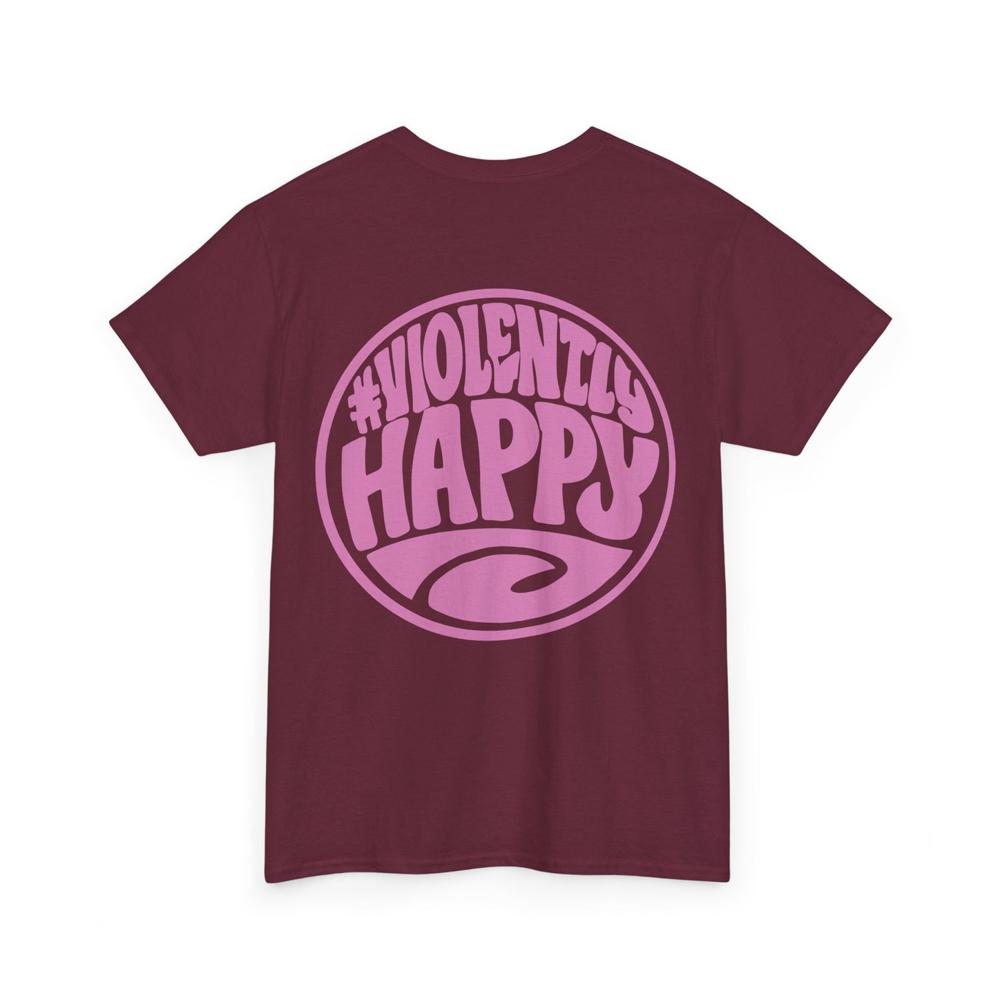 Violently Happy Graphic Tee — Retro Pink Logo T‑Shirt