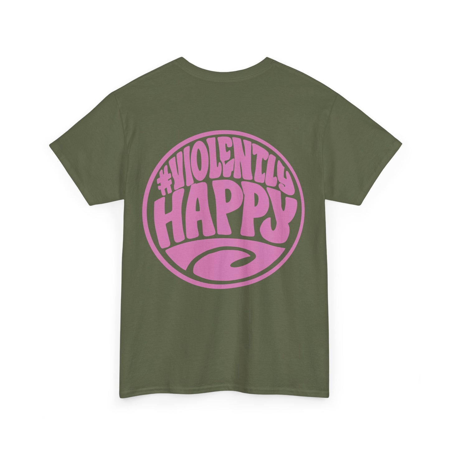 Violently Happy Graphic Tee — Retro Pink Logo T‑Shirt