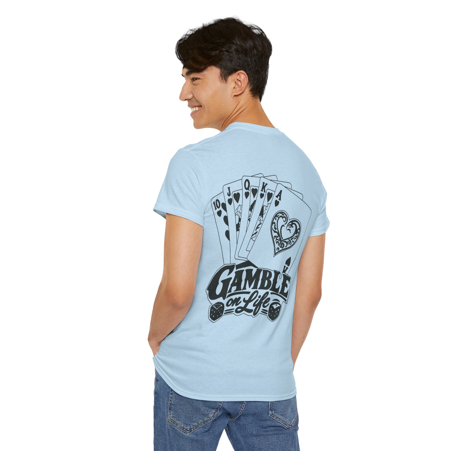 T-Shirt — "Gamble on Life" Poker Cards Graphic Tee
