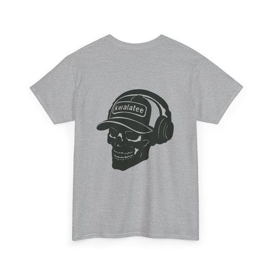 Skull DJ Tee — 'Kwalatee' Music Logo Graphic T-Shirt